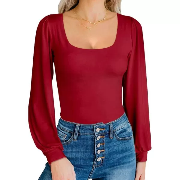 Long Sleeve Wine Red