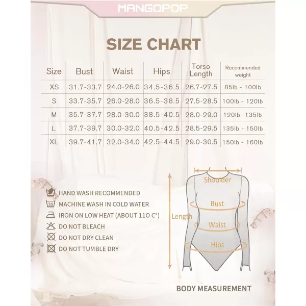 MANGOPOP Mock Turtleneck Long Sleeve Bodysuit Thong Shapewear Tummy Control Ribbed SeamlessRose Pink