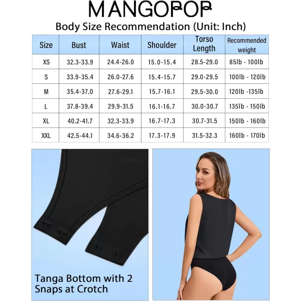 MANGOPOP Womens Body Suits V Neck Loose Fit Satin Blouse Sleeveless Long Sleeve Tank Bodysuit Tops ElegantBlack