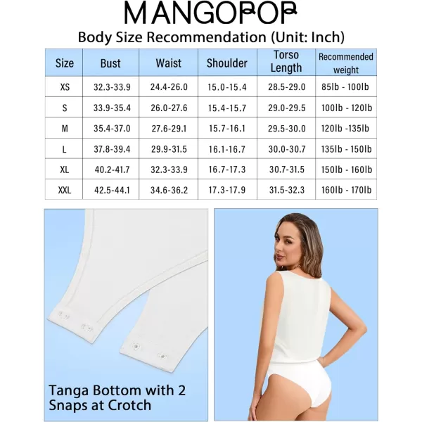 MANGOPOP Womens Body Suits V Neck Loose Fit Satin Blouse Sleeveless Long Sleeve Tank Bodysuit Tops ElegantWhite