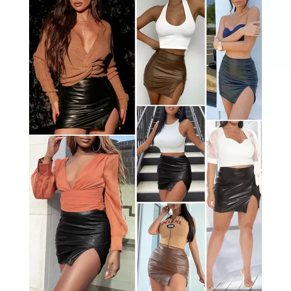 MANGOPOP Leather Skirt for Women Faux Mini High Waist Mini Short Faux Leather Bodycon SkirtsMANGOPOP Leather Skirt for Women Faux Mini High Waist Mini Short Faux Leather Bodycon Skirts