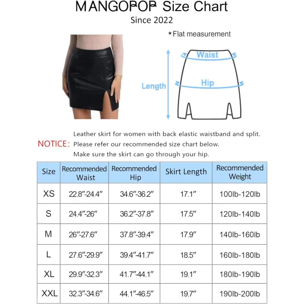 MANGOPOP Women Basic High Waisted Mini Short Pencil Bodycon Faux Leather SkirtA1 Black041