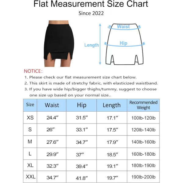 MANGOPOP Womens Ribbed Bodycon Skirt Elastic High Waist Pencil Short Mini SkirtA Blackslits