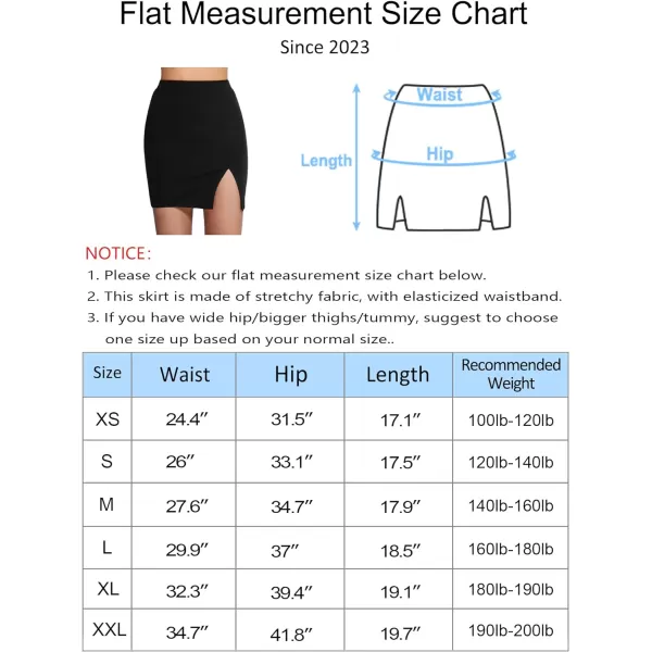 MANGOPOP Womens Ribbed Bodycon Skirt Elastic High Waist Pencil Short Mini SkirtA1 Blackslit