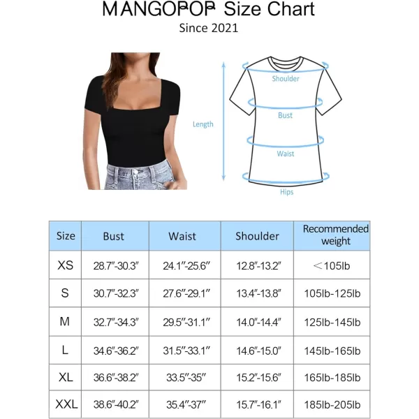 MANGOPOP Womens Short Sleeve Long Sleeve Square Neck T Shirts Tops TeesShort Sleeve Orange