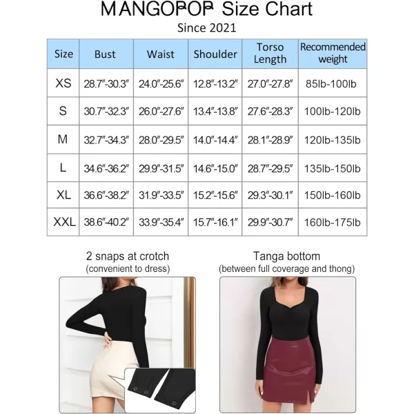 MANGOPOP Womens V Neck Half SleeveSweetheart Neckline Ruched Front Long Sleeve Bodysuit for Going OutB Long Sleeve Black