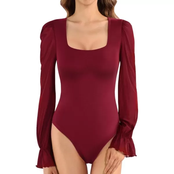 A Long Sleeve Burgundy