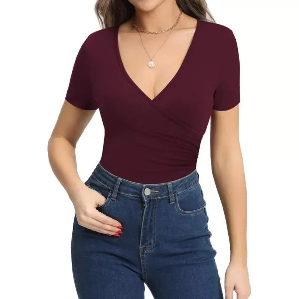 Short Sleeve Burgundy