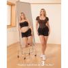 imageMANGOPOP Shapewear Bodysuits for Women Tummy Control Scoop Neck Short Sleeve Seamless Thong Compression body shaper TopsCoffe