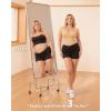 imageMANGOPOP Shapewear Bodysuits for Women Tummy Control Scoop Neck Short Sleeve Seamless Thong Compression body shaper TopsFlesh