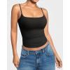 imageMANGOPOP Womens Camisole Tank Tops Square Neck Spaghetti Strap Cami Double Lined Sleeveless Crop Top Sexy ShirtsA1 Black