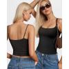 imageMANGOPOP Womens Camisole Tank Tops Square Neck Spaghetti Strap Cami Double Lined Sleeveless Crop Top Sexy ShirtsA1 Black