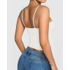 imageMANGOPOP Womens Camisole Tank Tops Square Neck Spaghetti Strap Cami Double Lined Sleeveless Crop Top Sexy ShirtsA2 White