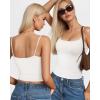 imageMANGOPOP Womens Camisole Tank Tops Square Neck Spaghetti Strap Cami Double Lined Sleeveless Crop Top Sexy ShirtsA2 White