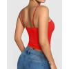 imageMANGOPOP Womens Camisole Tank Tops Square Neck Spaghetti Strap Cami Double Lined Sleeveless Crop Top Sexy ShirtsB1 Red
