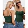 imageMANGOPOP Womens Camisole Tank Tops Square Neck Spaghetti Strap Cami Double Lined Sleeveless Crop Top Sexy ShirtsB2 Deep Green
