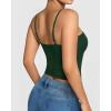 imageMANGOPOP Womens Camisole Tank Tops Square Neck Spaghetti Strap Cami Double Lined Sleeveless Crop Top Sexy ShirtsB2 Deep Green