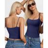 imageMANGOPOP Womens Camisole Tank Tops Square Neck Spaghetti Strap Cami Double Lined Sleeveless Crop Top Sexy ShirtsC Deep Blue