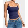 imageMANGOPOP Womens Camisole Tank Tops Square Neck Spaghetti Strap Cami Double Lined Sleeveless Crop Top Sexy ShirtsC Deep Blue