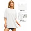 imageMANGOPOP Womens Oversized T Shirts Short Sleeve Crewneck Loose Fit Tops Summer Basic TeeA Creamy White