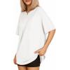 imageMANGOPOP Womens Oversized T Shirts Short Sleeve Crewneck Loose Fit Tops Summer Basic TeeA Creamy White