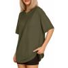 imageMANGOPOP Womens Oversized T Shirts Short Sleeve Crewneck Loose Fit Tops Summer Basic TeeArmy Green