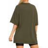 imageMANGOPOP Womens Oversized T Shirts Short Sleeve Crewneck Loose Fit Tops Summer Basic TeeArmy Green