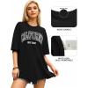 imageMANGOPOP Womens Oversized T Shirts Short Sleeve Crewneck Loose Fit Tops Summer Basic TeeBlack Ca