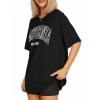 imageMANGOPOP Womens Oversized T Shirts Short Sleeve Crewneck Loose Fit Tops Summer Basic TeeBlack Ca