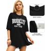 imageMANGOPOP Womens Oversized T Shirts Short Sleeve Crewneck Loose Fit Tops Summer Basic TeeBlack Ny