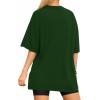 imageMANGOPOP Womens Oversized T Shirts Short Sleeve Crewneck Loose Fit Tops Summer Basic TeeDeep Green