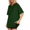 imageMANGOPOP Womens Oversized T Shirts Short Sleeve Crewneck Loose Fit Tops Summer Basic TeeDeep Green