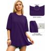 imageMANGOPOP Womens Oversized T Shirts Short Sleeve Crewneck Loose Fit Tops Summer Basic TeeDeep Purple