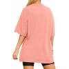 imageMANGOPOP Womens Oversized T Shirts Short Sleeve Crewneck Loose Fit Tops Summer Basic TeeLight Pink