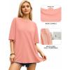 imageMANGOPOP Womens Oversized T Shirts Short Sleeve Crewneck Loose Fit Tops Summer Basic TeeLight Pink