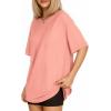 imageMANGOPOP Womens Oversized T Shirts Short Sleeve Crewneck Loose Fit Tops Summer Basic TeeLight Pink