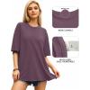 imageMANGOPOP Womens Oversized T Shirts Short Sleeve Crewneck Loose Fit Tops Summer Basic TeeLight Purple