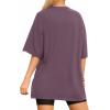 imageMANGOPOP Womens Oversized T Shirts Short Sleeve Crewneck Loose Fit Tops Summer Basic TeeLight Purple