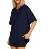 imageMANGOPOP Womens Oversized T Shirts Short Sleeve Crewneck Loose Fit Tops Summer Basic TeeNavy Blue