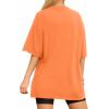 imageMANGOPOP Womens Oversized T Shirts Short Sleeve Crewneck Loose Fit Tops Summer Basic TeeOrange