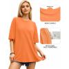imageMANGOPOP Womens Oversized T Shirts Short Sleeve Crewneck Loose Fit Tops Summer Basic TeeOrange