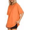 imageMANGOPOP Womens Oversized T Shirts Short Sleeve Crewneck Loose Fit Tops Summer Basic TeeOrange