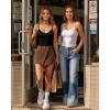 imageMANGOPOP Womens Cami Thong Bodysuit Double Lined Plunge Deep V Neck Backless Body Suit Adjustable Spaghetti Strap Tank TopsBlack