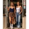 imageMANGOPOP Womens Cami Thong Bodysuit Double Lined Plunge Deep V Neck Backless Body Suit Adjustable Spaghetti Strap Tank TopsDark Blue