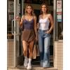 imageMANGOPOP Womens Cami Thong Bodysuit Double Lined Plunge Deep V Neck Backless Body Suit Adjustable Spaghetti Strap Tank TopsDark Purple