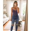 imageMANGOPOP Womens Cami Thong Bodysuit Double Lined Plunge Deep V Neck Backless Body Suit Adjustable Spaghetti Strap Tank TopsDark Purple