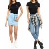 imageMANGOPOP Womens Round Neck Short Sleeve Bodysuit T Shirts Basic Body Suit TopsA3short Sleeve Black