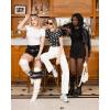 imageMANGOPOP Womens Round Neck Short Sleeve Bodysuit T Shirts Basic Body Suit TopsBshort Sleeve Little Daisy