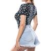 imageMANGOPOP Womens Round Neck Short Sleeve Bodysuit T Shirts Basic Body Suit TopsBshort Sleeve Little Daisy