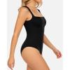 imageMANGOPOP Womens Square Neck Tank Top Bodysuit Sexy Double Lined Sleeveless Thong Body Suits Going Out TopsA01sleeveless Black